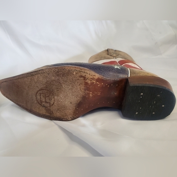 🇺🇸american Flag 🇺🇸Distressed Snip Toe boot from Roper® men's size 10.5 D - Picture 12 of 14